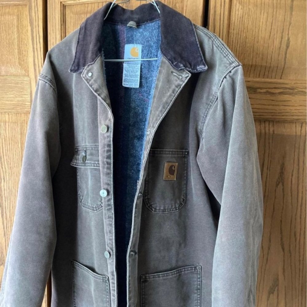 Carhartt Chore Coat CO2 CHT Sandstone Duck Blanket Line LARGE
